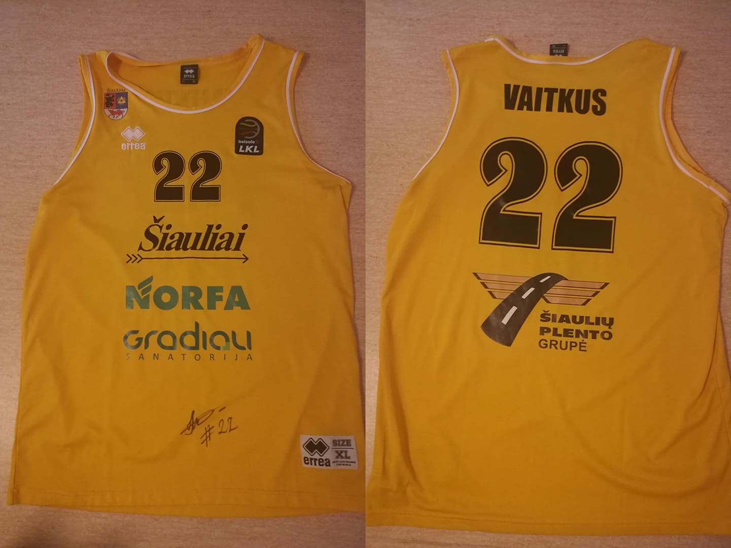 BC Šiauliai. Marškinėliai - Ignas Vaitkus (2017-18, LKL)